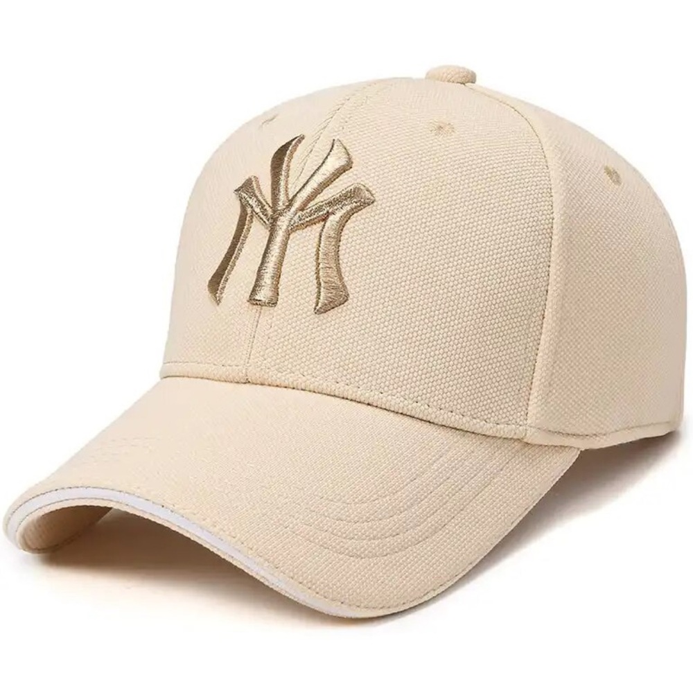 Urban Outfitters Tan Cap with Gold Emblem